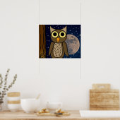 フクロウ ポスター (キッチン)