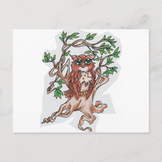 フクロウ ポストカード (正面)