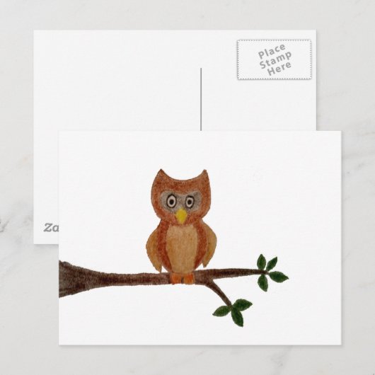 フクロウ ポストカード (正面/裏面)