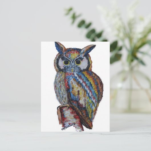フクロウ ポストカード (スタンド正面)