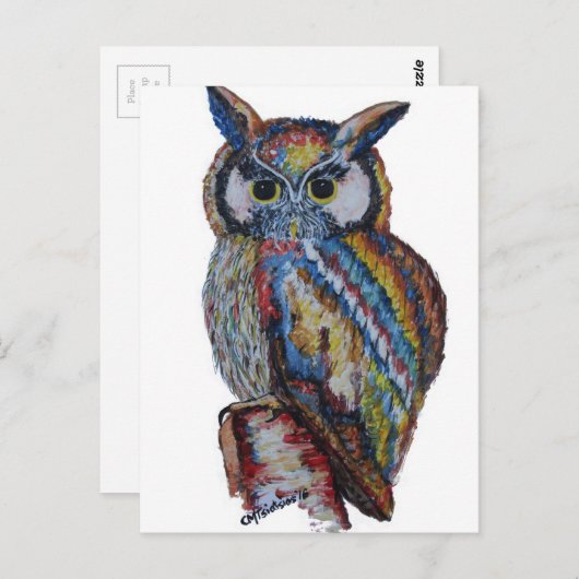 フクロウ ポストカード (正面/裏面)
