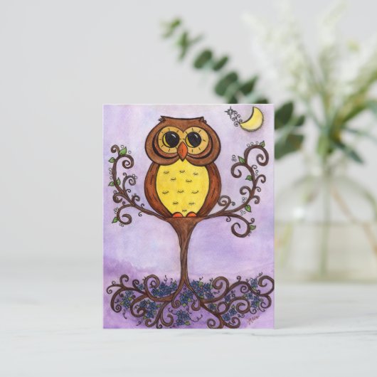 フクロウ ポストカード (スタンド正面)