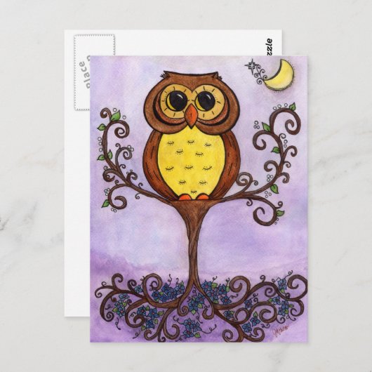 フクロウ ポストカード (正面/裏面)
