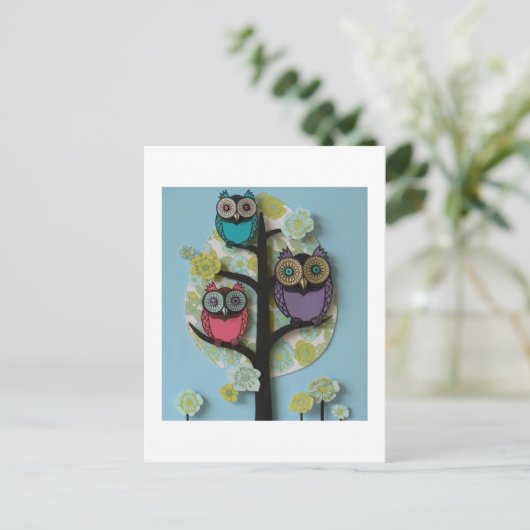 フクロウ ポストカード (スタンド正面)