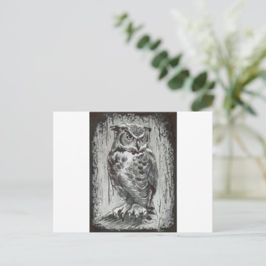 フクロウ ポストカード (スタンド正面)