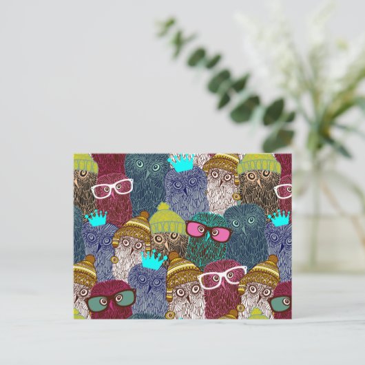 フクロウ ポストカード (スタンド正面)