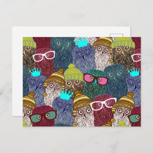 フクロウ ポストカード (正面/裏面)