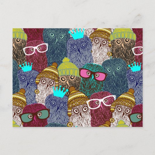 フクロウ ポストカード (正面)