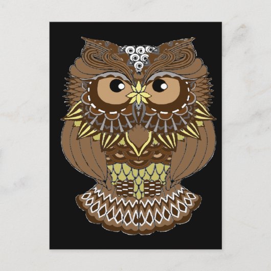 フクロウ ポストカード (正面)