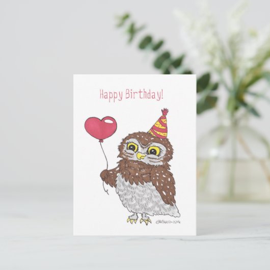 フクロウ ポストカード (スタンド正面)