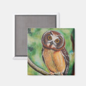 フクロウ マグネット (正面/裏面)