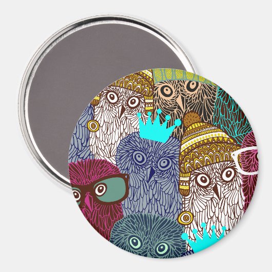 フクロウ マグネット (正面/裏面)