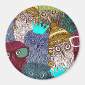 フクロウ マグネット (正面)