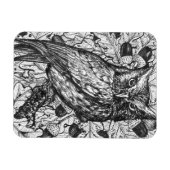 フクロウ マグネット (横)