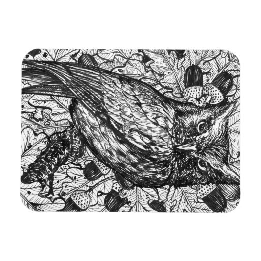 フクロウ マグネット (横)