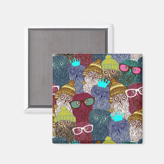 フクロウ マグネット (正面/裏面)