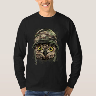 フクロウ ミリタリー 軍人 ベテランズデー 野鳥観察 鳥 Tシャツ