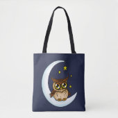 フクロウ・ムーンブルーかわいい星 トートバッグ (正面)