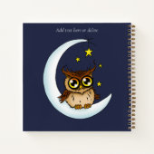 フクロウ・ムーンブルーかわいい星 ノートブック (裏面)