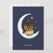 フクロウ・ムーンブルーかわいい星 招待状 (裏面)
