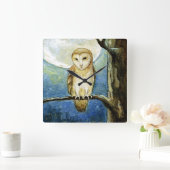 「フクロウ・ムーン」壁時計 スクエア壁時計 (ホーム)