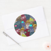 フクロウ ラウンドシール (封筒)