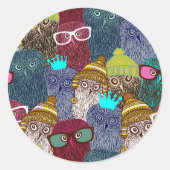 フクロウ ラウンドシール (正面)