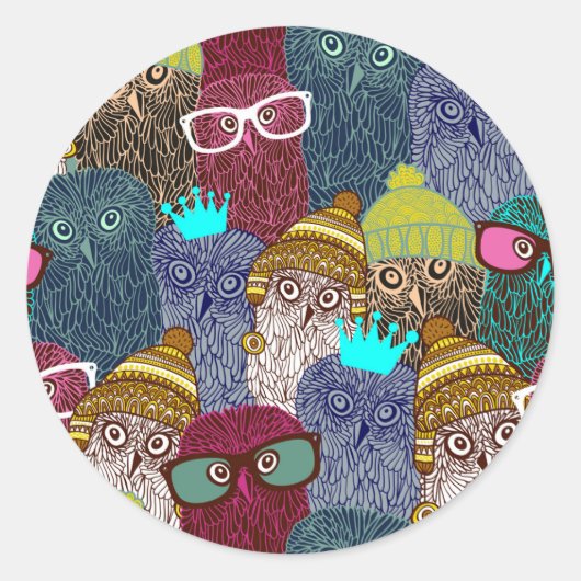 フクロウ ラウンドシール (正面)