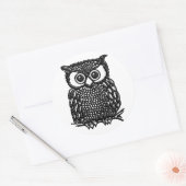 フクロウ ラウンドシール (封筒)