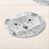 フクロウ ラウンドペーパーコースター (アングル)