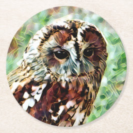 フクロウ ラウンドペーパーコースター