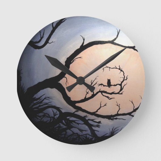 フクロウ ラウンド壁時計 (正面)