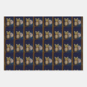 フクロウ ラッピングペーパーシート (正面2)