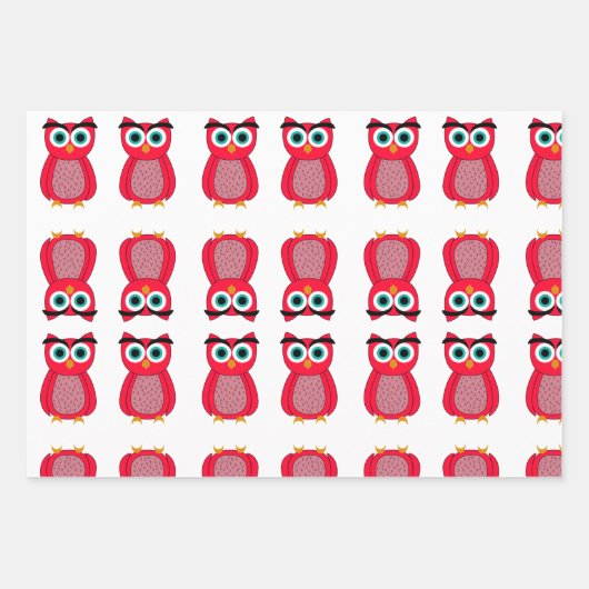 フクロウ ラッピングペーパーシート (正面)