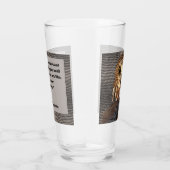 フクロウ、ロックフェラー、引用文、両面 タンブラーグラス (右)