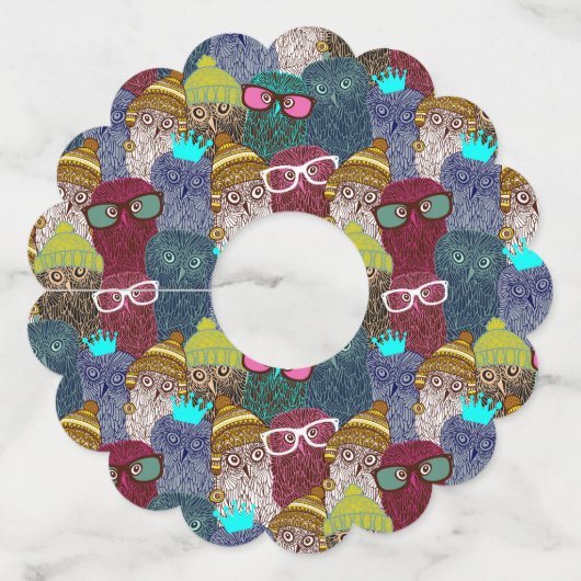 フクロウ ワイングラスタグ (正面)