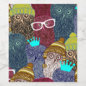 フクロウ ワインラベル (シングルラベル)