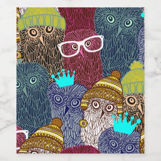 フクロウ ワインラベル (シングルラベル)