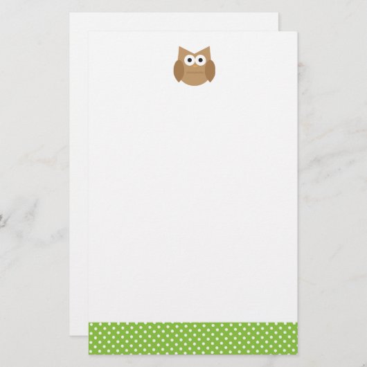 フクロウ 便箋 (正面/裏面)