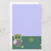 フクロウ 便箋 (正面/裏面)