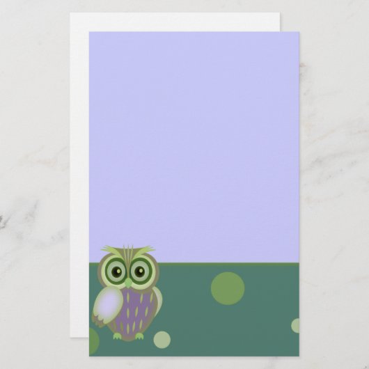 フクロウ 便箋 (正面/裏面)