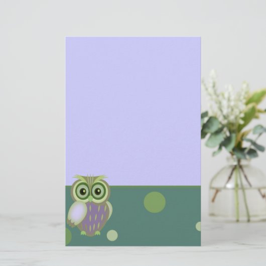 フクロウ 便箋 (スタンド正面)