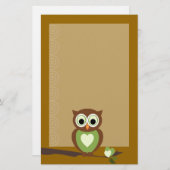 フクロウ 便箋 (正面/裏面)