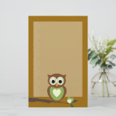 フクロウ 便箋 (スタンド正面)