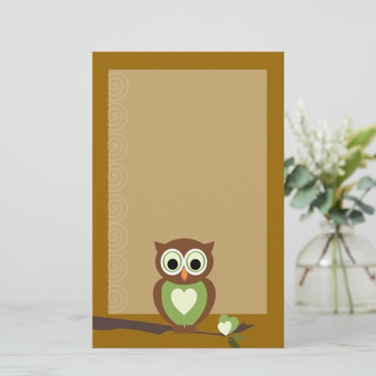 フクロウ 便箋 (スタンド正面)