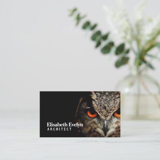 フクロウ 名刺 (スタンド正面)