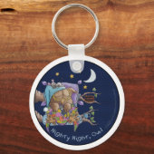 フクロウ、夜の夜 キーホルダー (正面)