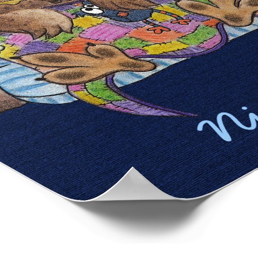 フクロウ、夜の夜 ポスター (角)