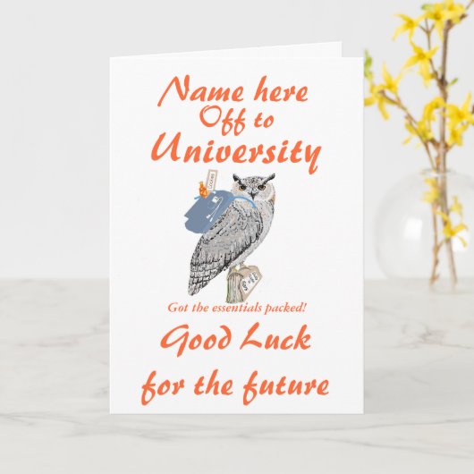 フクロウ、大最高の学の望みを聞きに行く。 カード (黄色い花)