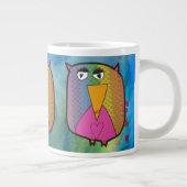 フクロウ「子どもの芸術」 ジャンボコーヒーマグカップ (右)